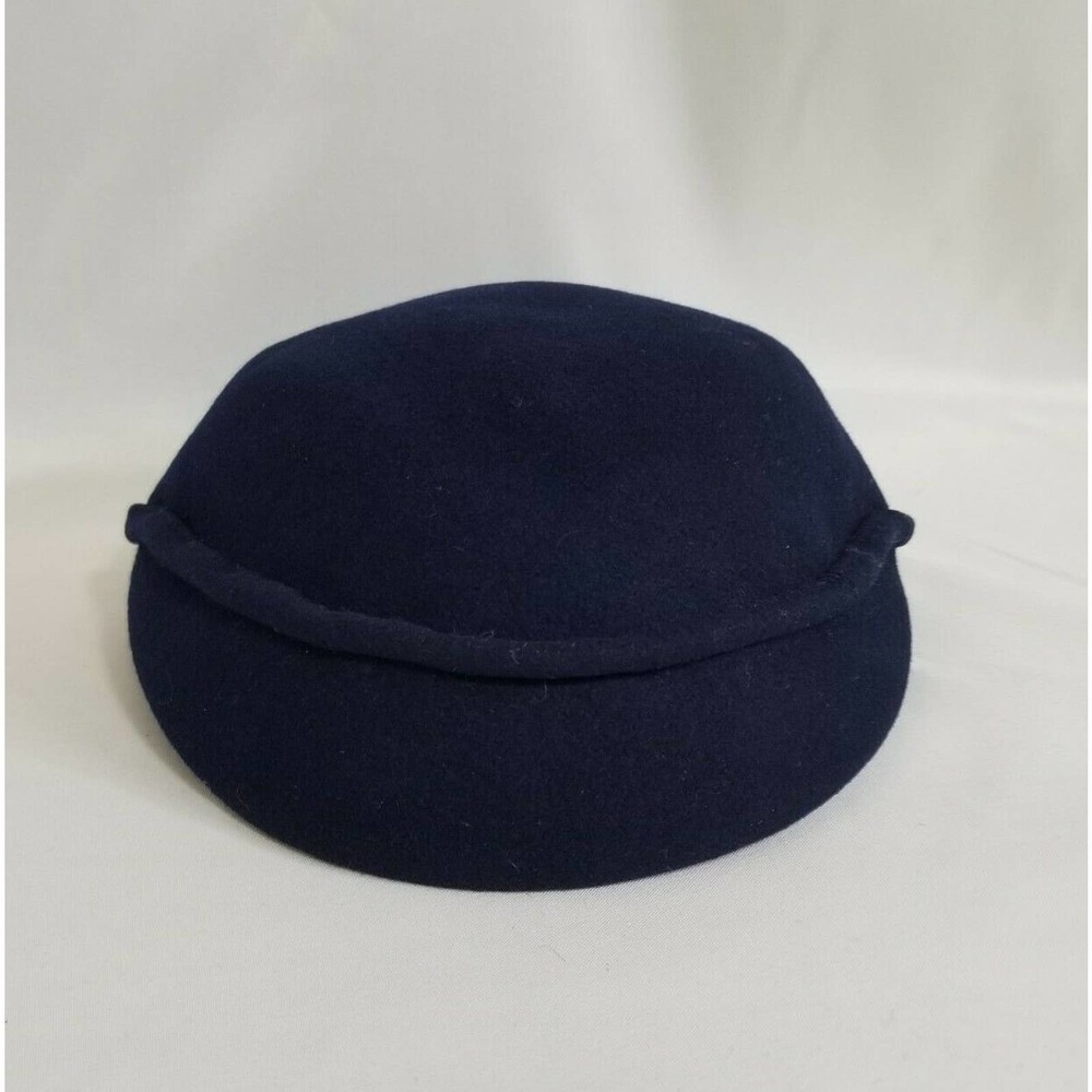 Vintage Merrimac Hat Corp Chelton Navy Blue Wool Hat Cap Union Made